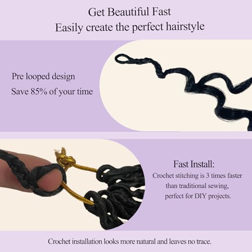 TZNHULN Burmese Curly Crochet Hair 18 Inch 128 Strands Knotless Pre-Looped Spiral Ends - Style 4#