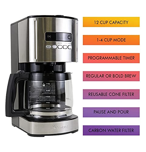 Koolatron Kenmore 12-Cup Programmable Drip Coffee Maker – Black