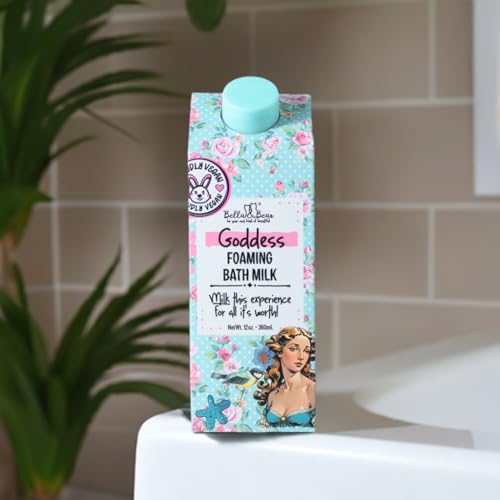 Bella & Bear Goddess Mega Bath & Body Gift Set with Foaming Shower Gel & Bubble Bath, Bath Milk, Body Scrub & Lip Scrub and Lip Butter - Gift for Women