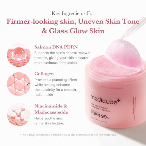 medicube Salmon PDRN Daily Skincare Duo: PDRN Marshmallow Whip Cleanser and Pink Collagen Jelly Pad