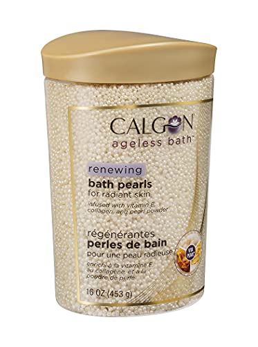 Calgon Renewing Pearls Bath Additive - 16 oz, Pack of 4 - Hydrating Pearl & Vitamin E