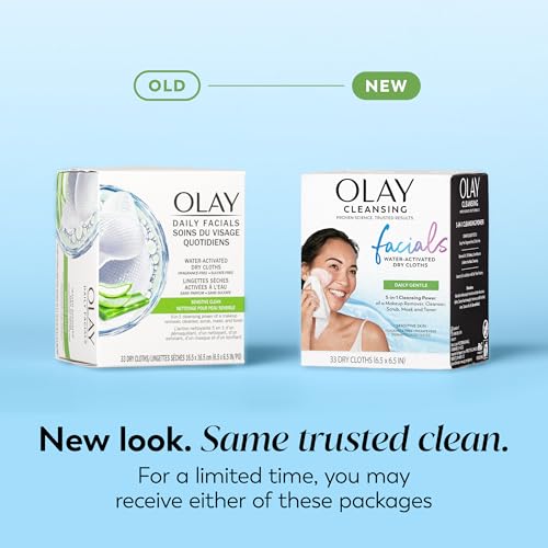 Olay Eye Makeup Remover Wipes, Daily Facials Gentle Face Cleanser for