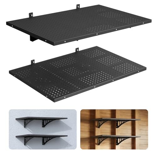 Heavy Duty Wall Mounted Garage Shelving 2 x 3 ft Steel Storage Racks - 560 lbs Capacity