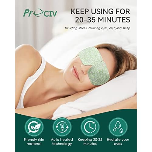 30PCS Steam Eye Masks for Dry Eyes & Fatigue Relief, Self-Heating Eye Mask for Puffiness & Dark Circles, Moist Heat Compress, Travel-Friendly, No Microwave Needed, Spa Relaxation for Women, Unscented