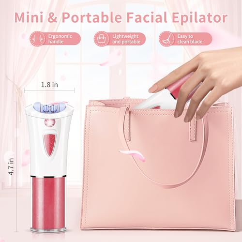 Epilator for Women, 2026 New Smooth Glide Facial Epilator with LED Light, 2 Speeds, 36 Tweezers, Cordless Electric Epilators for Women Face/Arms/Legs/Underarms/Bikini