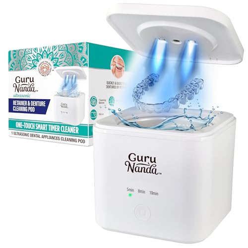 Retainer Pod Ultrasonic Dental Cleaner Machine 48kHz with UV Light - 200ml