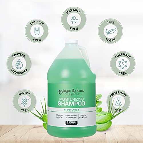 Ginger Lily Farms Aloe Vera Moisturizing Shampoo 128oz - Vegan, Cruelty-Free, Salon-Quality
