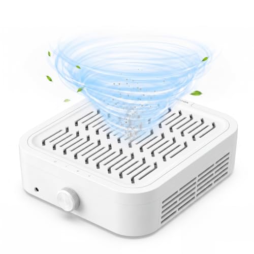 Nail Dust Collector for Acrylic - White, 12000RPM Quiet Suction & 3 Speed Modes