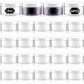 Clear 8 oz Cosmetic Jars with White Lids & Labels - 24 Pack, Variation: White Lid