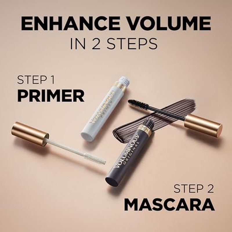 L'Oreal Paris Voluminous Lash Boosting Conditioning Primer Mascara, White Primer, 0.24 Fl Oz., 2 Count