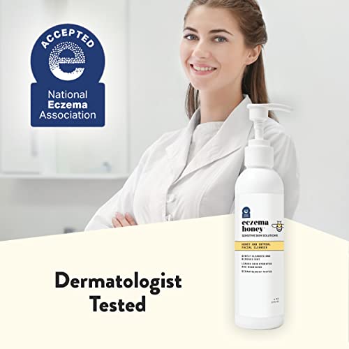 Eczema Honey Oatmeal Facial Cleanser - Gentle Face Wash for Dry & Sensitive Skin - 6 Oz Pack of 2