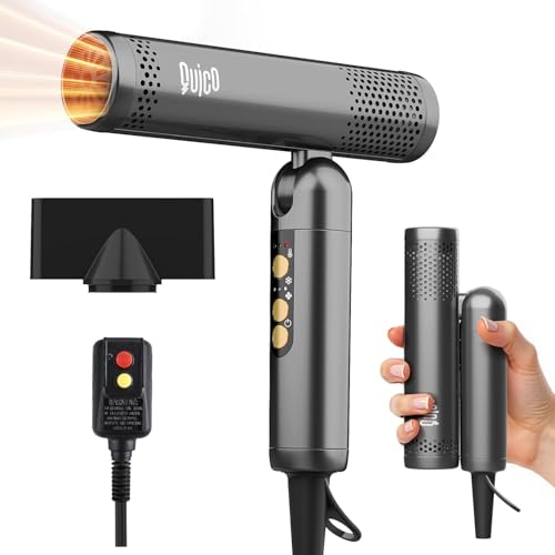 Grey Travel Hair Dryer with Dual Voltage and Fast Drying Brushless Motor