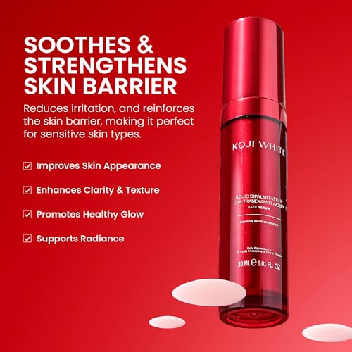 Hydrating Face Serum for Uneven Skin - Kojic, Tranexamic & Niacinamide - Vegan & Fragrance-Free - 1 Fl Oz
