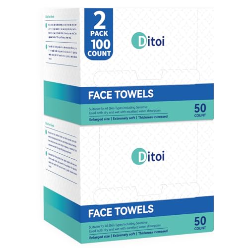 Disposable Face Towels XXL 100 Count - Soft Deep-Cleansing Face Cloths for Makeup Removal & Skin Care