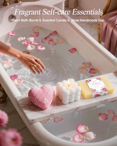 Pink Rose Birthday Spa Gift Basket with Plush Knit Blanket - Coralogo