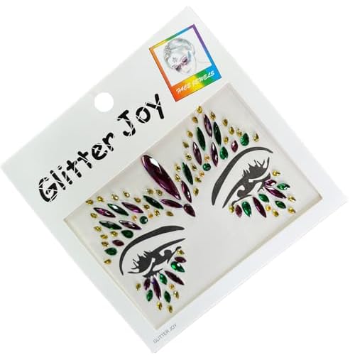Halloween Face Gems Face Jewels Sticker Eyes Body Gem Sticker Temporary Face Tattoos,5-Pack, Multi-Color