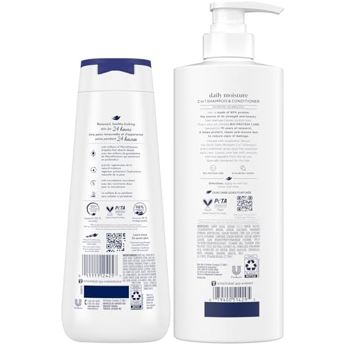 Dove 2-in-1 Shampoo & Conditioner and Deep Moisture Body Wash Set