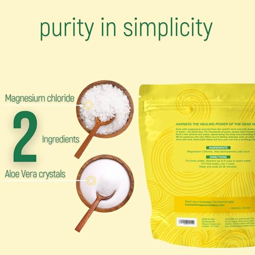 Magnum Solace Magnesium Bath Flakes with Aloe Vera - 10 lbs Dead Sea Salt Soak - Pack of 1