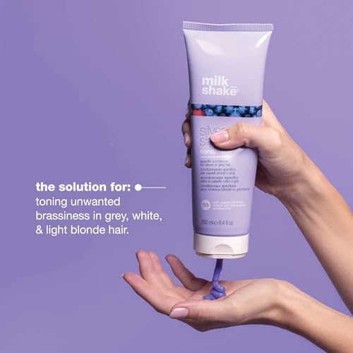 milk_shake Silver Shine Conditioner 8.5 Fl Oz Neutralizes Yellow Brass for Blonde & Grey Hair