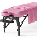 Massage Table Sheet Set - Pink, Microfiber, Fitted & Face Cover, 3-Piece