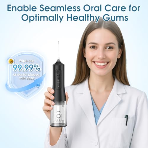 Rechargeable Water Flosser with 4 Modes & 6 Tips - Portable Oral Irrigator for Dental Care