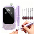 Pink Cordless Electric Nail Drill Machine Kit - 45,000 RPM Manicure & Gel Removal