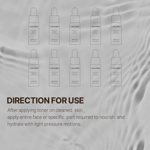 LADAMER-Snail-Mucin-Ampoule-Hyaluronic Acid-Enriched Hydrating Serum Clinical Spa Cosmetic Premium Korean Skincare Acell-300 0.16 fl.oz x 10 packs