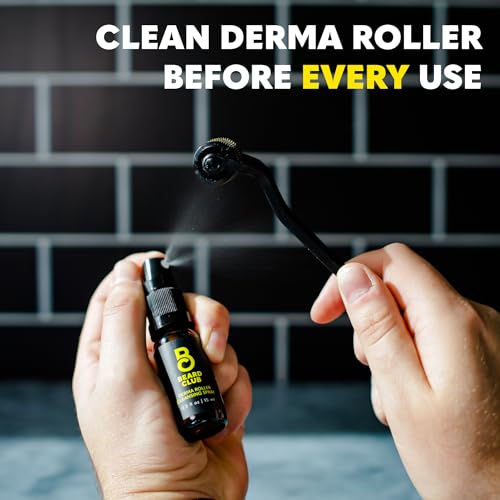 The Beard Club Derma Roller, Cleaning Spray & Replacement Head - Beard Roller with Cleaning Spray and Replacement Head