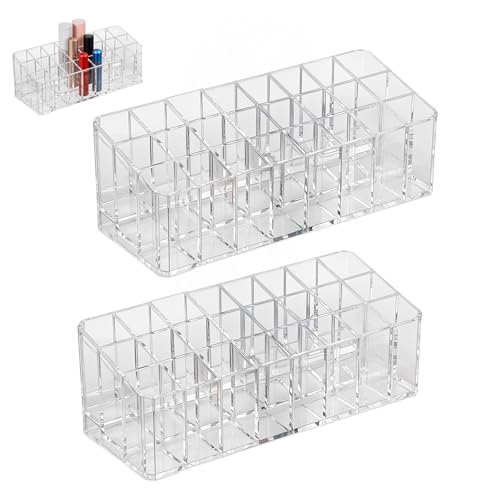 Acrylic Perfume Organizer with 48 Slots - Clear Makeup & Lipstick Storage Case