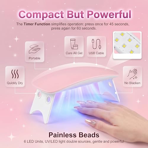 Acrylic Nail Kit with Drill for Beginners - Includes UV Light & 18 Colors