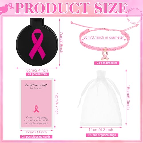Geetery 72 Pcs Women Breast Cancer Awareness Gift Set Black Pink