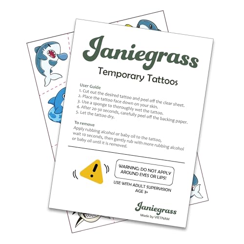 Cute Shark Temporary Tattoo for Party Supplies, 70+ PCS Pre- Cut Shark Tattoos Stickers for Birthday Parties, Shark Tattoos for Adults Party Favor, Waterproof Tattoos.