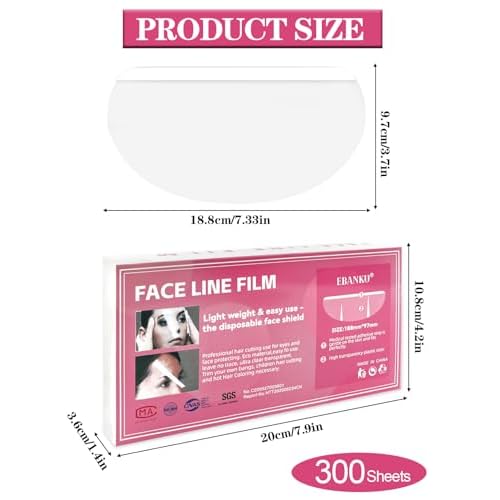 EBANKU 300 PCS Shower Face Shields, Eyebrow Covers Protector Makeup Protective Microblading Shower Visor for Salon Supplies and Eye Surgery