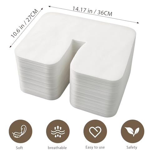 Ypfyed 500 Piece Disposable Face Cradle Covers Ultra Soft Face Rest Covers for Massage Tables & Chairs