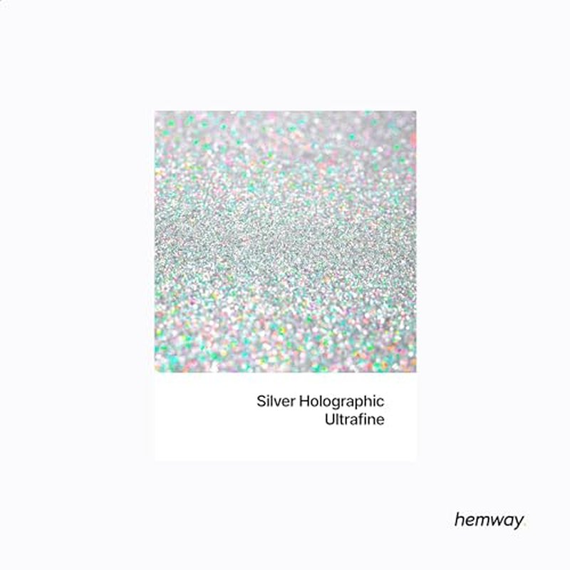 Hemway Eco Friendly Biodegradable Glitter 100g / 3.5oz Bio Cosmetic Safe Sparkle Vegan for Face, Eyeshadow, Body, Hair, Nail and Festival Makeup - Ultrafine (1/128" 0.008" 0.2mm) - Silver Holographic