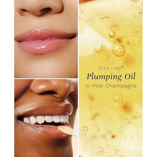 Plumping Lip Oil - Pink Champagne, 0.25oz, Rejuvenates & Hydrates Lips - City Beauty