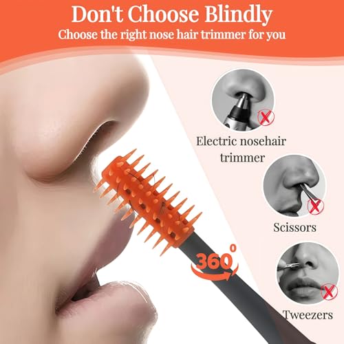 2026 Upgraded 2-in-1 Nasal Hair Cutter, 360¡Æ Rotating Double-Sided Blade, Washable Portable Grooming Tool for Men & Women, Travel Essential, 6-Pack (Multi-Color)
