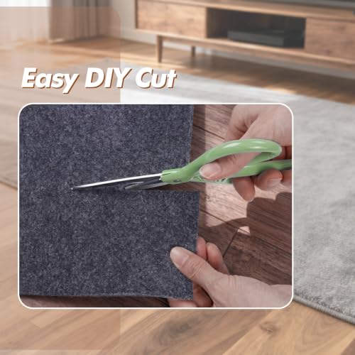 9' x 12' Non-Slip Rug Pad - Felt & Rubber Underlay, Waterproof, Thick