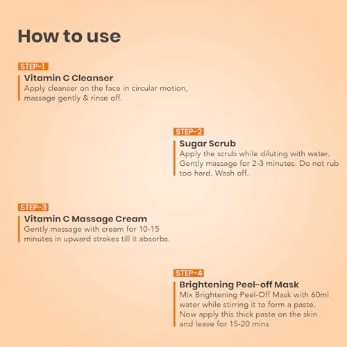 Vitamin C Facial Kit with Peel-Off Mask for Radiance & Even Skin Tone - 45g