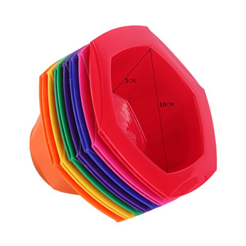 PERFEHAIR 7-Piece Hair Dye Mixing Bowls & Brush Kit, 200ml Capacity, Rainbow Colors