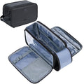 Large Travel Toiletry Bag for Men - Dual Compartment Dopp Kit - Black
