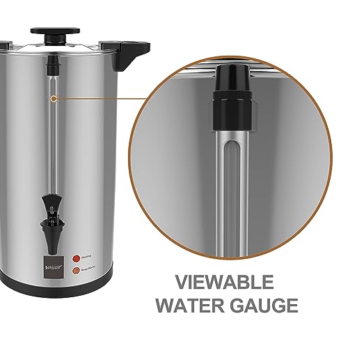 Valgus 12L Commercial Electric Coffee Urn - 80 Cup Capacity, Food Grade Stainless Steel
