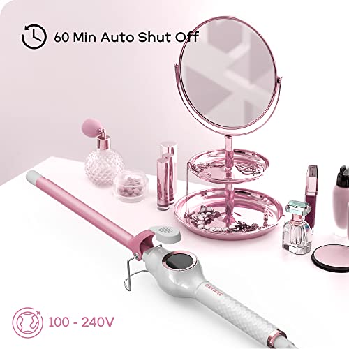 ORYNNE 1/2 Inch Curling Iron Wand for Tight Curls - Small Barrel, Fast Heat, Digital Temp Control