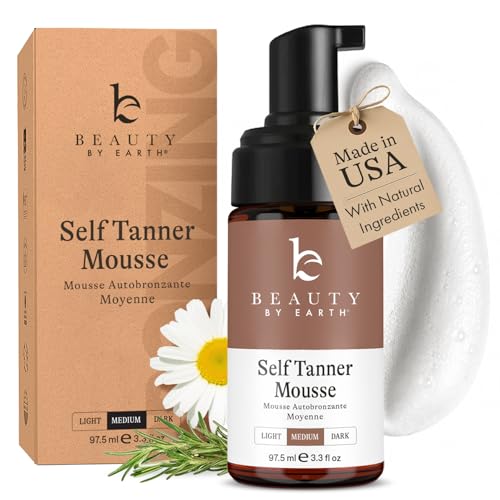 Self Tanner Mousse - Natural & Organic, USA Made, Medium to Dark Shade 3.30 Fl Oz