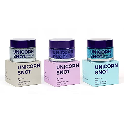 UNICORN SNOT Holographic Face Glitter & Body Glitter Gel | Hair Glitter, Vegan & Cruelty-Free, 1.7 oz 3-Pack (Disco/UV/Sky)