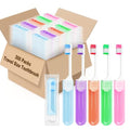 300 Travel Size Disposable Toothbrushes - Individually Wrapped, 5 Colors, Foldable, Bulk Pack of 300