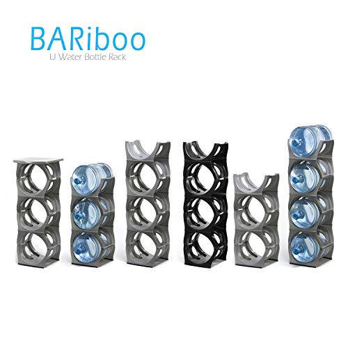 Water Bottle Storage Rack for 3-5 Gallon Jugs - Black, 4 No Shelf