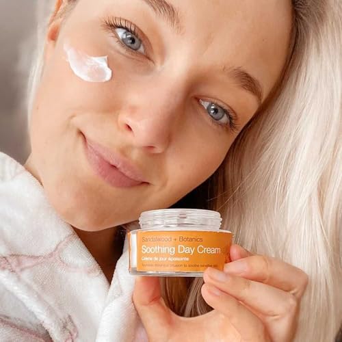 Urban Veda Soothing Day Cream | Hydrating Face Cream with Sandalwood & Organic Aloe Vera| For Dry, Sensitive and Inflamed Skin| Moisturiser Face Women and Men| Collagen Face Cream| 1.70 Fl oz
