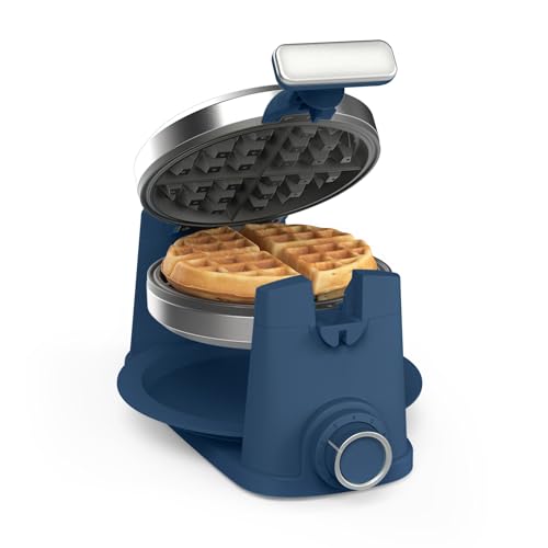 Martha Stewart Rotating Belgian Waffle Maker - Indigo Blue, Nonstick Plates