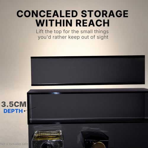 GOH&FTY Matte Black Cologne Organizer with Drawer & Hidden Compartment - 3-Tier